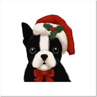 Cute Boston Terrier Drawing Posters and Art